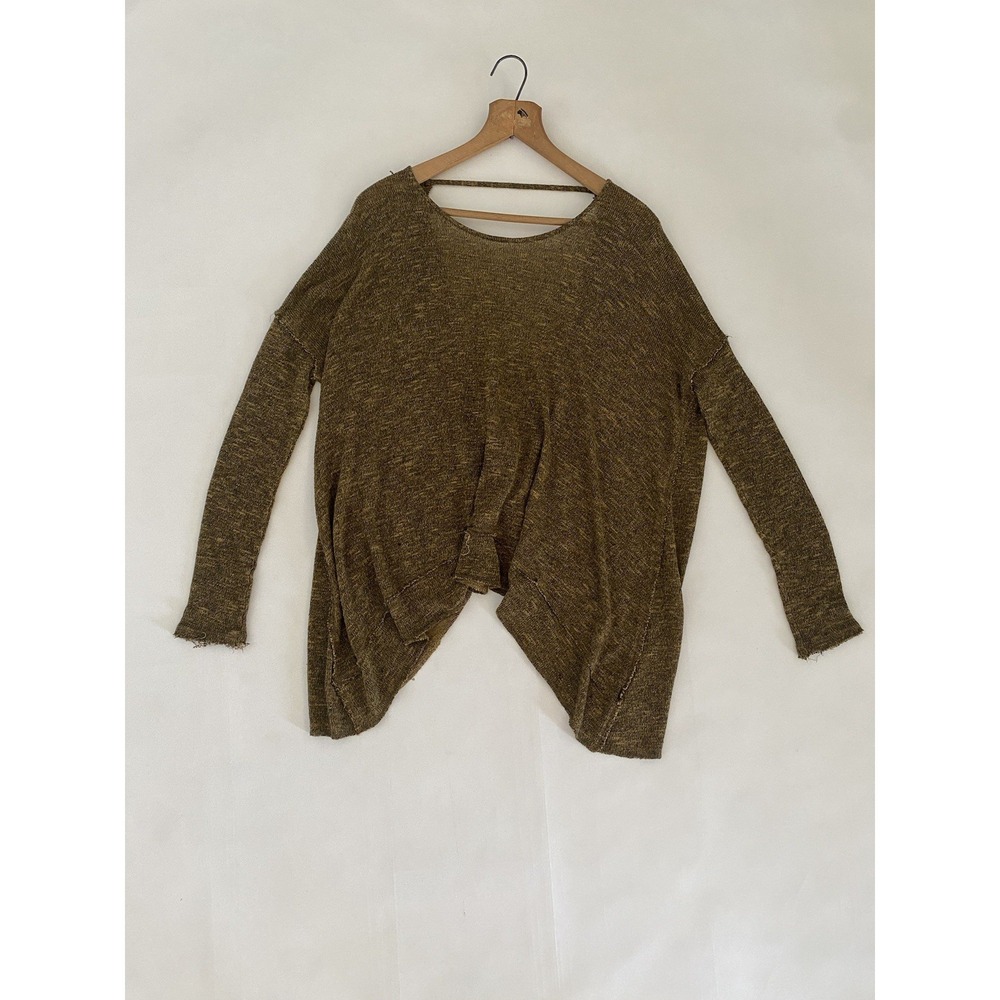 We The Free People Top XS Chasing You Hacci Knit Twist Back Bohemian X-Small
